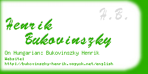 henrik bukovinszky business card